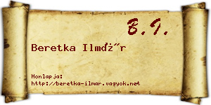 Beretka Ilmár névjegykártya